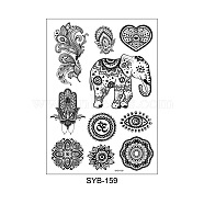 Mandala Pattern Vintage Removable Temporary Water Proof Tattoos Paper Stickers, Mixed Patterns, 21x15cm(MAND-PW0001-15C)