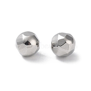 303 Stainless Steel Beads, No Hole/Undrilled, Diamond Cut, Round, Stainless Steel Color, 8mm(STAS-Q302-30C-P)