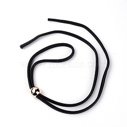 PU Leather Bag Contraction Band, with Alloy Bead Adjuster, Bag Replacement Accessories, Black, 100x0.8x0.4cm(FIND-WH0071-38A)