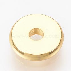 Brass Spacer Beads, Disc, Real 18K Gold Plated, 6mm(X-KK-Q738-6mm-04G)