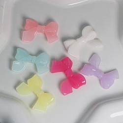 Acrylic Beads, Imitation Jelly, Bowknot, Mixed Color, 24x33x7mm, Hole: 3mm, about 500g/bag(FIND-PW0015-18)