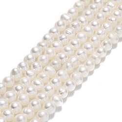 Natural Cultured Freshwater Pearl Beads Strands, Potato, Beige, 4~5x4~5.5x4.5~5mm, Hole: 0.5~0.7mm, about 76~81pcs/strand, 13.70~14.17 inch(34.8~36cm)(PEAR-F018-13F-01)
