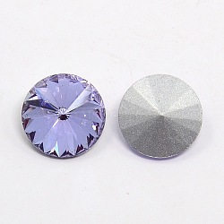 Glass Pointed Back Rhinestone, Rivoli Rhinestone, Back Plated, Faceted Cone, Tanzanite, 14x7mm(X-RGLA-R003-14mm-17)