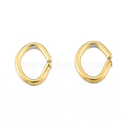 304 Stainless Steel Jump Rings, Open Jump Rings, Oval, Golden, 4x3x0.6mm, 22 Gauge, Inner Diameter: 2x2.5mm(STAS-N092-172C-01G)