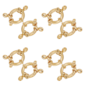 304 Stainless Steel Spring Ring Clasps, Ring, Golden, 12.5x4mm, Hole: 2.5mm, 8pcs/box