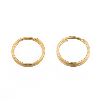 304 Stainless Steel Split Rings, Double Loops Jump Rings, Golden, 7x1mm, Inner Diameter: 6mm, Single Wire: 0.6mm