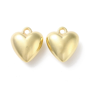 CCB Plastic Pendants, Heart Charms, Golden, 26x23x12.5mm, Hole: 2.7mm