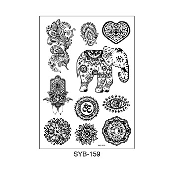 Mandala Pattern Vintage Removable Temporary Water Proof Tattoos Paper Stickers, Mixed Patterns, 21x15cm