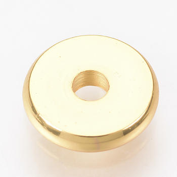 Brass Spacer Beads, Disc, Real 18K Gold Plated, 6mm
