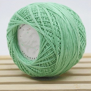 45g Cotton Size 8 Crochet Threads, Embroidery Floss, Yarn for Lace Hand Knitting, Spring Green, 1mm