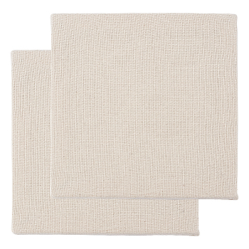 Punch Needle Fabric with Bamboo Square Frames, Embroidery Fabric, Blanched Almond, 230x230x17mm