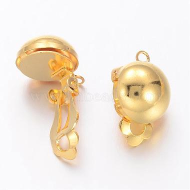 Golden Brass Clip-on Earring Findings For Non-Pierced Ears Jewelry(X-KK-E026-G)-2