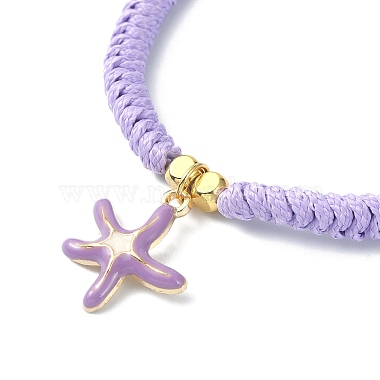 Starfish Shape Alloy Enamel Pendant Bracelets(BJEW-JB09883-01)-3
