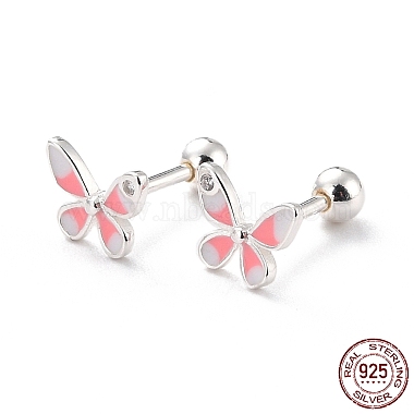 Pink Sterling Silver Earrings