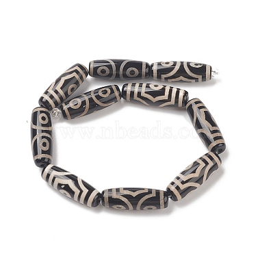 Tibetan Style 3-Eye dZi Beads Strands(TDZI-G012-33)-2