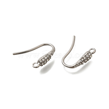 304 Stainless Steel Rhinestone Earring Hooks(STAS-D310-01P-01)-2