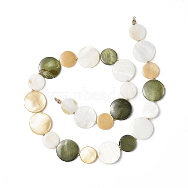 Brins de perles de coquille d'eau douce naturelles peintes par pulvérisation(SHEL-C003-03)-2