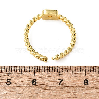 Brass Shell Open Cuff Rings for Women(RJEW-K309-38G)-5