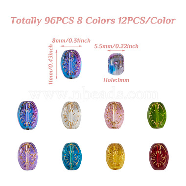 cheriswelry 96шт 8 цвета прозрачные стеклянные бусины нити(GLAA-CW0001-04)-4