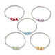 bracelet extensible en perles d'imitation en plastique abs et perles en laiton(BJEW-JB10155)-1