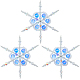 3Pcs Glass Beaded Snowflake Multi-Strand Links(PALLOY-SP00004)-1
