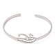 201 Stinless Steel God Eye of Horus Cuff Bangles for Women(BJEW-P337-01P)-2