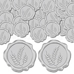 50Pcs Adhesive Wax Seal Stickers, Envelope Seal Decoration, For Craft Scrapbook DIY Gift, Leaf, 30mm(DIY-CP0010-99D)