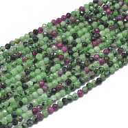 Natural Ruby in Zoisite Beads Strands, Faceted, Round, 2mm, Hole: 0.5mm, about 169pcs/strand, 15.7 inch(40cm)(G-G792-40)