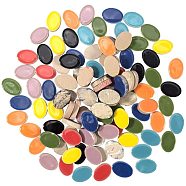 Porcelain Cabochons, Oval, Mixed Color, 18x12.5x5mm, 20pcs/color, 6colors, 120pcs/box(PORC-PH0001-04)