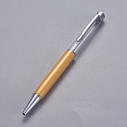 Creative Empty Tube Ballpoint Pens, with Black Ink Pen Refill Inside, for DIY Glitter Epoxy Resin Crystal Ballpoint Pen Herbarium Pen Making, Silver, Orange, 140x10mm(AJEW-L076-A40)