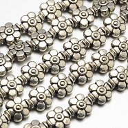 Tibetan Style Flower Alloy Bead Strands, Lead Free & Cadmium Free & Nickel Free, Antique Silver, 9x8x5mm, Hole: 1.5mm, about 23pcs/strand, 8 inch(X-TIBEB-O007-04-NR)