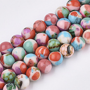 Synthetic Gemstone Beads Strands, Dyed, Round, Colorful, 8mm, Hole: 1mm, about 50pcs/strand, 15.7 inch(G-T123-01A)