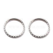 Twisted Ring Hoop Earrings for Girl Women, Chunky 304 Stainless Steel Earrings, Stainless Steel Color, 14x1mm, 18 Gauge(1mm)(STAS-K233-02D-P)