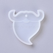 Pendant Silicone Molds, Resin Casting Molds, For UV Resin, Epoxy Resin Jewelry Making, Christmas Mustache, White, 46x48x8mm(DIY-G010-20)