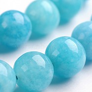 Natural Gemstone Beads Strands, Dyed, Imitation Aquamarine, Round, 10mm, Hole: 1mm, about 38pcs/strand, 14.9 inch(G-J333-04-10mm)