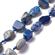 Natural Lapis Lazuli Beads Strands, Nuggets, 16~36.8x13~28.5x8~21mm, Hole: 2~3.8mm, about 13pcs/strand, 16.26~17.52''(41.3~44.5cm)(G-B024-08)