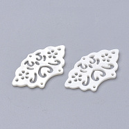 Freshwater Shell Chandelier Components, Sector, Creamy White, 35x19.5x2mm, Hole: 1mm(SHEL-T007-13)