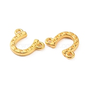 Alloy Connerctor Charms, Horse Shoes Link, Golden, 11x14x2mm, Hole: 1.4mm(FIND-WH0146-29G)