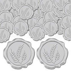 CRASPIRE 50Pcs Adhesive Wax Seal Stickers, Envelope Seal Decoration, For Craft Scrapbook DIY Gift, Leaf, 30mm(DIY-CP0010-99D)