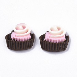 Opaque Resin Decoden Cabochons, Imitation Food, Cake, Pink, 16.5x17x6mm(CRES-N022-73)