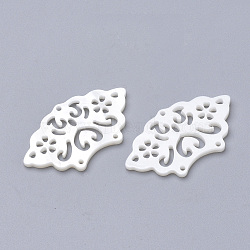 Freshwater Shell Chandelier Components, Sector, Creamy White, 35x19.5x2mm, Hole: 1mm(SHEL-T007-13)