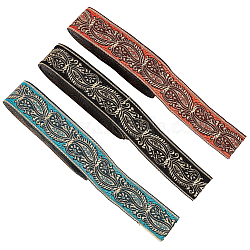 15M 3 Styles Ethnic Style Embroidery Polyester Ribbons, Garment Accessories, Floral Pattern, Mixed Color, 1 inch(24~25mm), 5m/style(OCOR-FG0001-47)