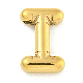 Ion Plating(IP) 304 Stainless Steel Pendants, Letter Charm, Golden, Letter I, 19.5x12x5mm, Hole: 1.5mm