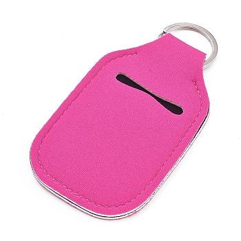Hand Sanitizer Keychain Holder, for Shampoo Lotion Soap Perfume and Liquids Travel Containers, Deep Pink, 121x61x5mm