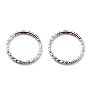 Twisted Ring Hoop Earrings for Girl Women, Chunky 304 Stainless Steel Earrings, Stainless Steel Color, 14x1mm, 18 Gauge(1mm)
