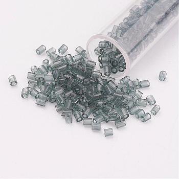 11/0 Two Cut Round Hole Glass Seed Beads, Hexagon, Transparent Colours, Gainsboro, 2x2mm, Hole: 0.5mm, about 41000pcs/pound