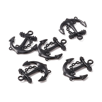 Alloy Pendents, Anchor, Electrophoresis Black, 30x27x4mm, Hole: 2.5mm