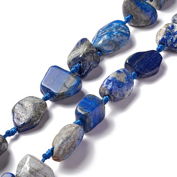 Natural Lapis Lazuli Beads Strands, Nuggets, 16~36.8x13~28.5x8~21mm, Hole: 2~3.8mm, about 13pcs/strand, 16.26~17.52''(41.3~44.5cm)