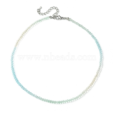 Faceted Rondelle Glass Beaded Necklace for Women(NJEW-M208-01N)-3