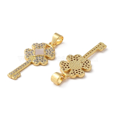 Brass Micro Pave Cubic Zirconia Pendants(KK-D057-15G)-3